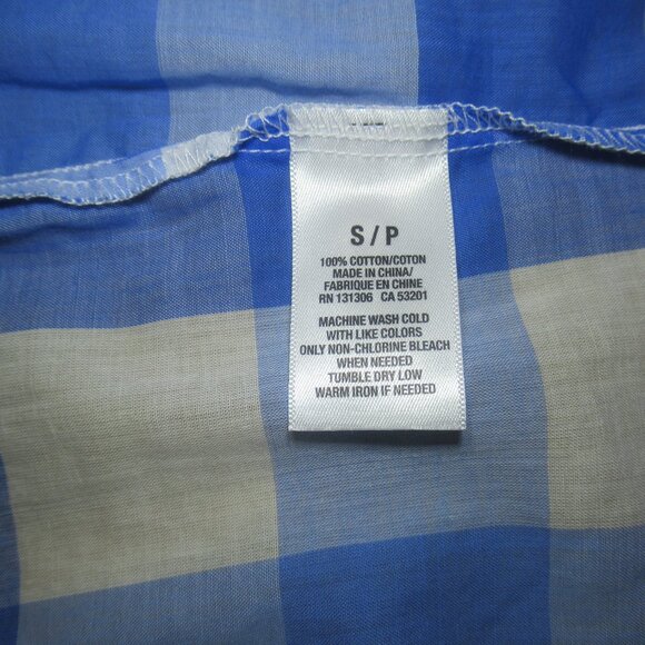 🌟 Aéropostale Blue & White Gingham Button-Up Shirt | Size Small | NWT - Picture 10 of 11